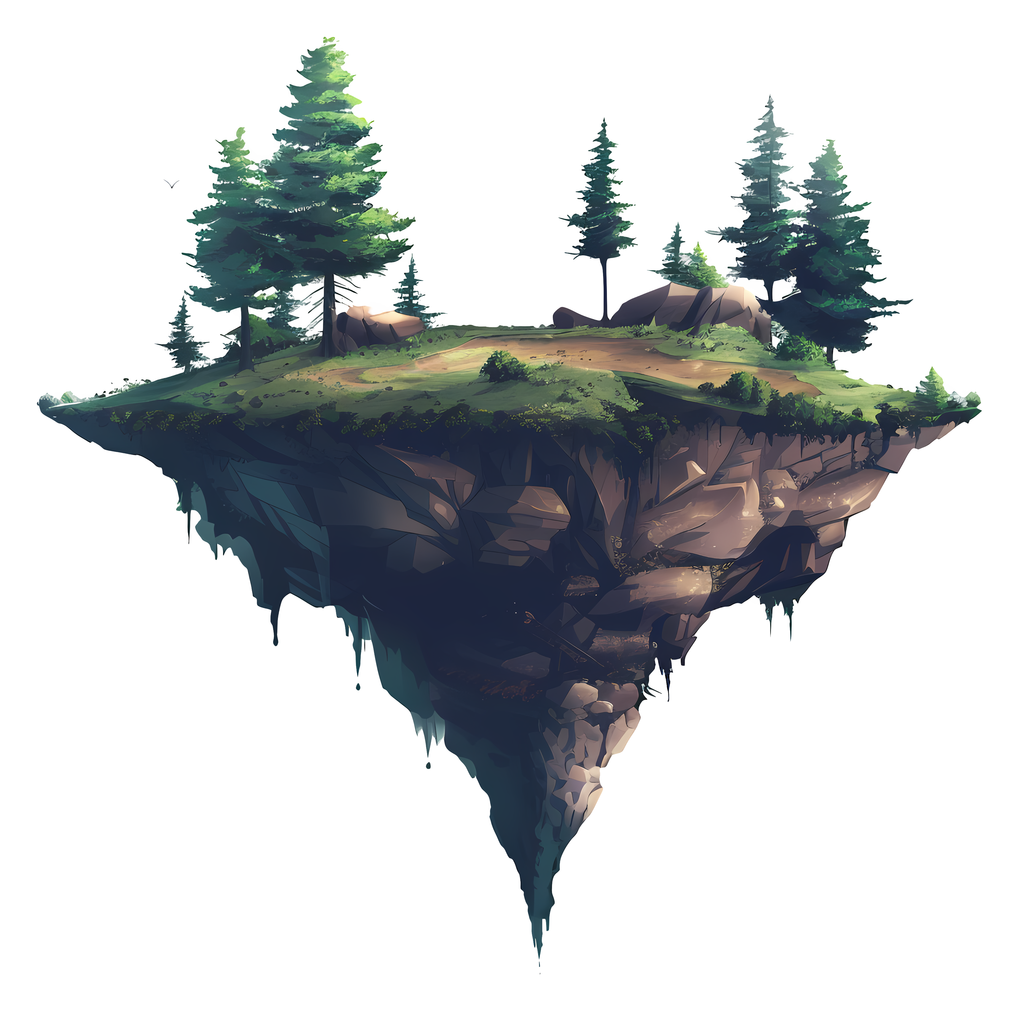 Floating Island with Trees
